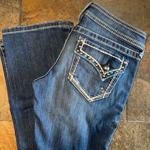 Women’s Ariat Amber Bootcut Riding Jeans Size 25L Turquoise Accents
